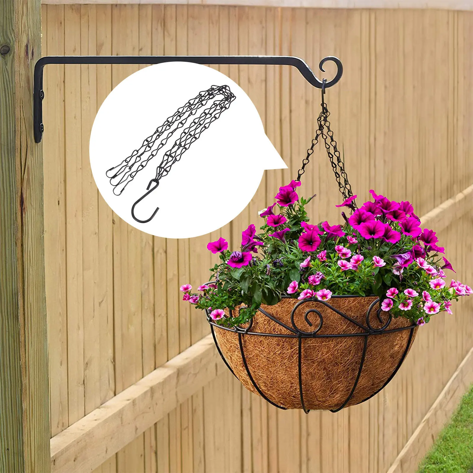 Hanging Planter Basket - 4 buah Rantai Besi Kuat untuk