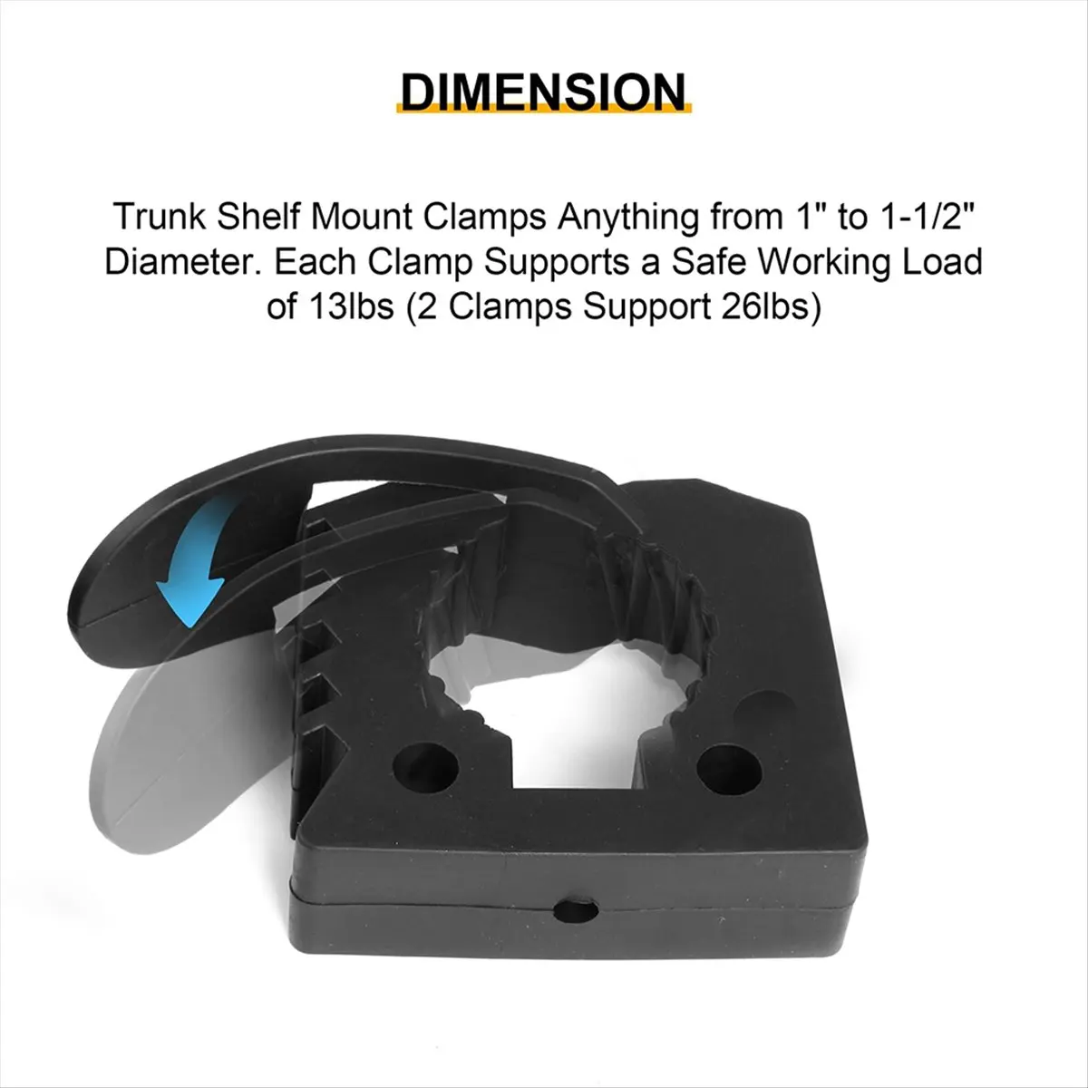 DT81 4 Pcs Quick Release Rubber Clamp Fist Mount Clamps Mounting Kit 1-1/5inch to 1-1/2inch Diameter Tool Handles for Trucks