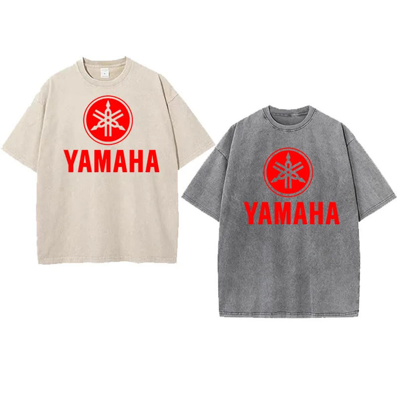 Yamaha Logo Printed T-shirt for Men and Women, Pure Cotton Sweat-absorbing and Quick-drying Cycling T-shirt, Yamaha Off-road