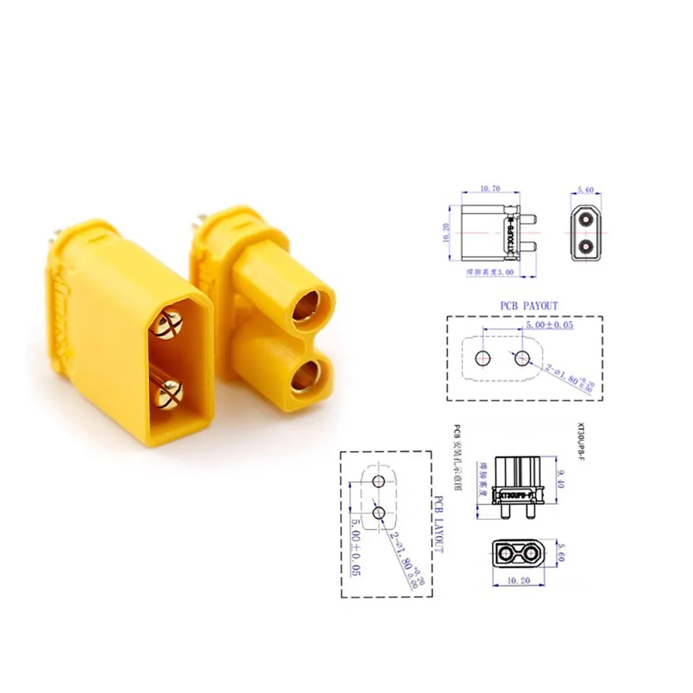 10-50 قطعة/زوج جديد وأصلي XT30UPB 2 مللي متر التوصيل الذكور والإناث رصاصة موصل التوصيل ل RC يبو بطارية ل AMASS