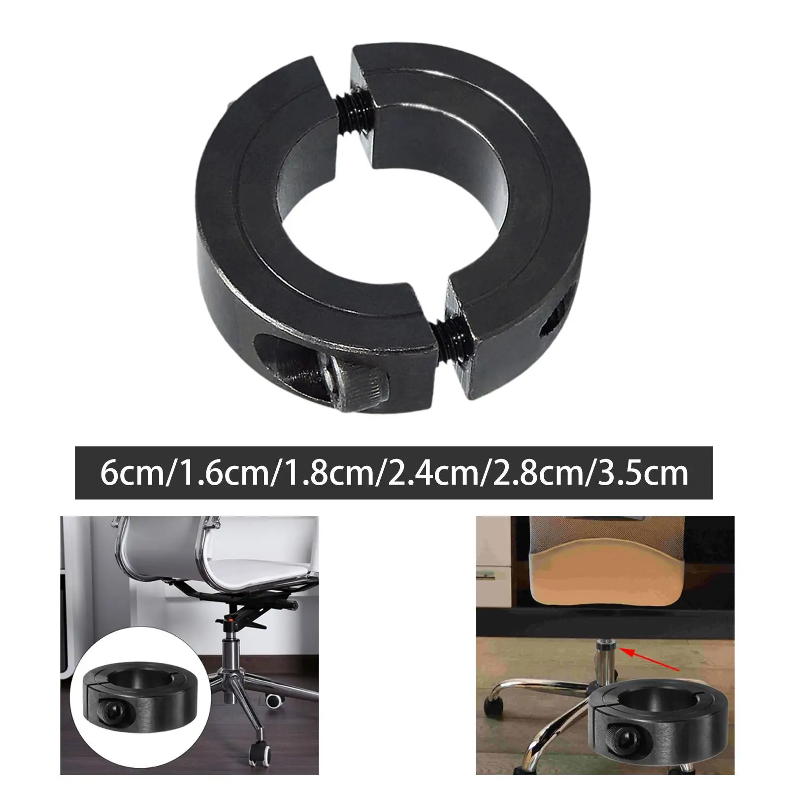 Double Split Clamp on Shaft Collar for Motor Bases Professional Black Color Easily Install for Positioning Accessory Versatile