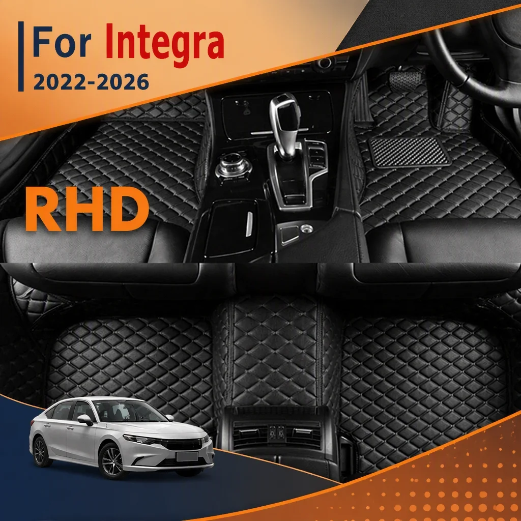 RHD Car Floor Mat For Honda Integra 2022 2023 2024 2025 2026 Custom Leather Car Carpet Auto Interior Accessories