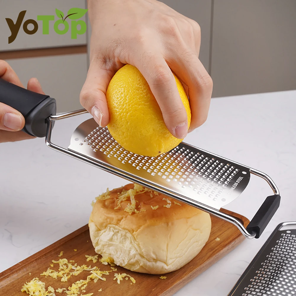 304 Stainless Steel Cheese Shaver Manual Lemon Garlic Grater with Long Handle Vegetable Slicer Kitchen Tool Mill Cheese Grater