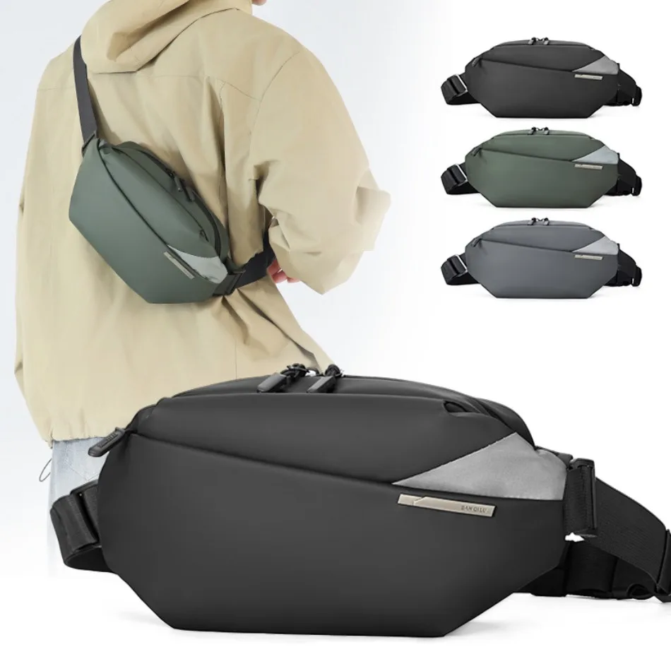 

Tide men and women commuter chest bag sports fanny pack casual wind single shoulder crossbody bag function new tide cool
