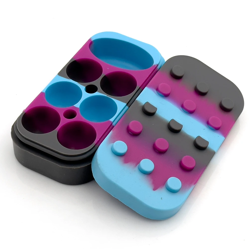 

34ML Silicone Box 6-Hole Design High Temperature Resistant Silicone Oil Box Portable and Compact