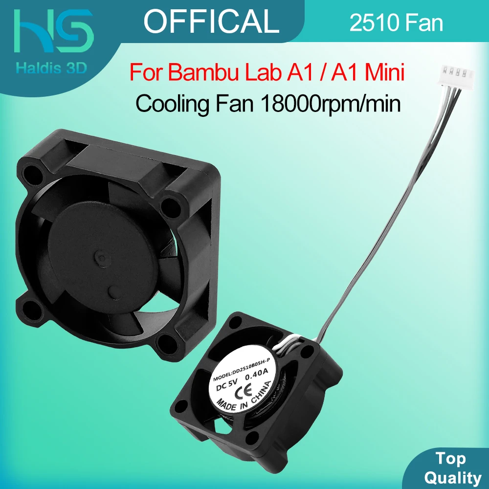 

Вентилятор охлаждения Hotend для Bambu Lab A1 A1 Mini 18000 об/мин 2510 Вентилятор для Bambulab A1 Комплекты охлаждения Hot End 3D-принтер Замена детали