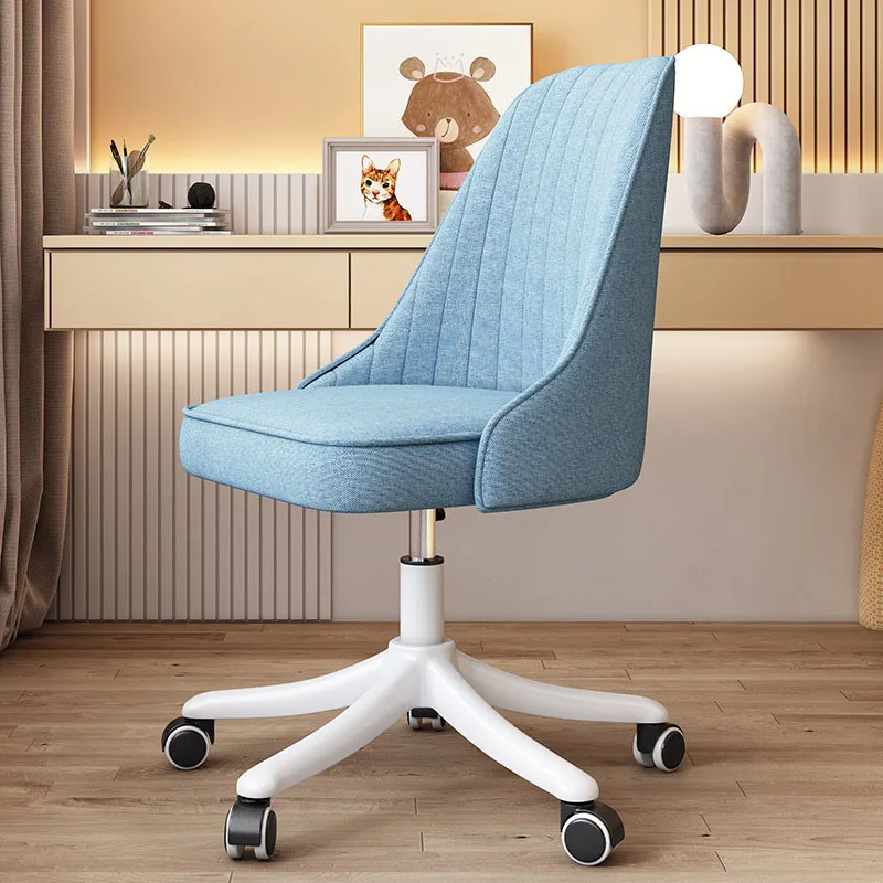 Silla ergonómica de tela azul para oficina, taburete para el hogar con esqueleto de Metal, cómoda, de aprendizaje, escritorio, novedad de 2023