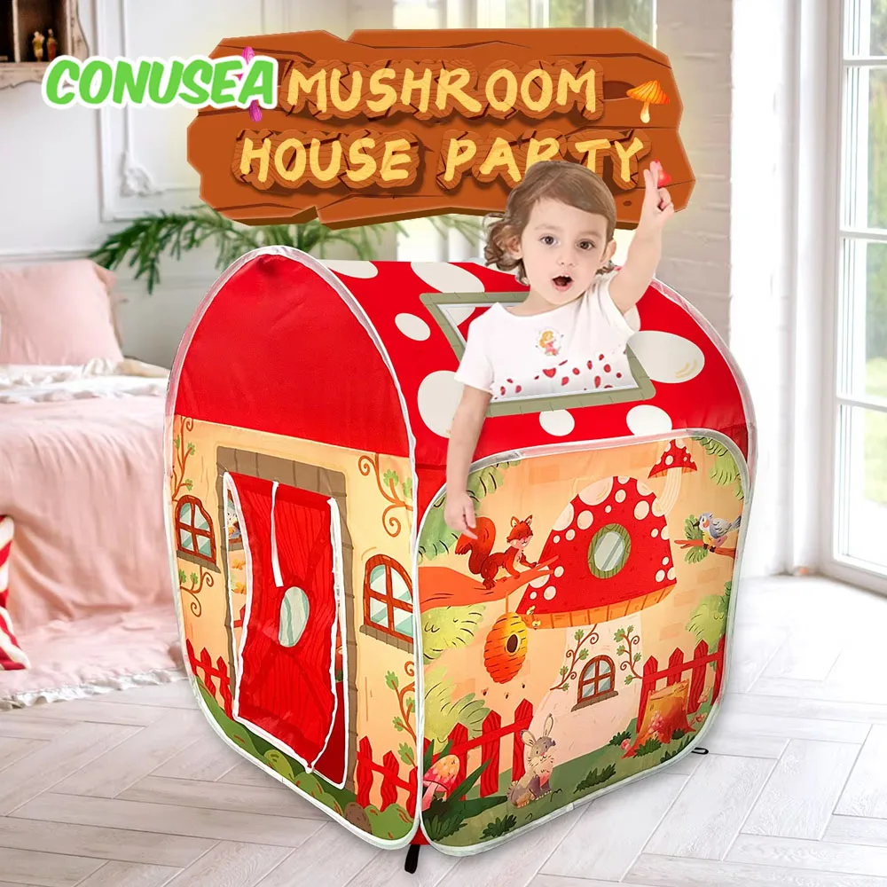 Barraca de playground para bebês, casas pequenas para meninas, jogos internos e externos, casa de brincar, acampamento, casas de cogumelo, cabana, brinquedos para meninos