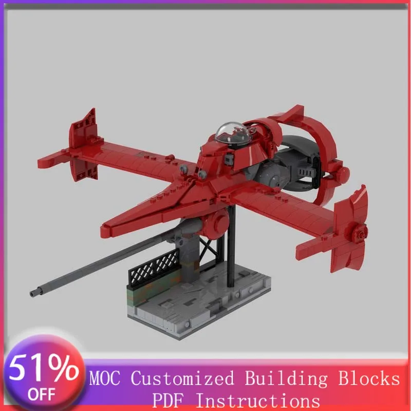 

716 PCS Star Battle Red Fighter MOC Customize Modular Building Block Simple Technology Kids Design Brick DIY Assembly Toy Gift
