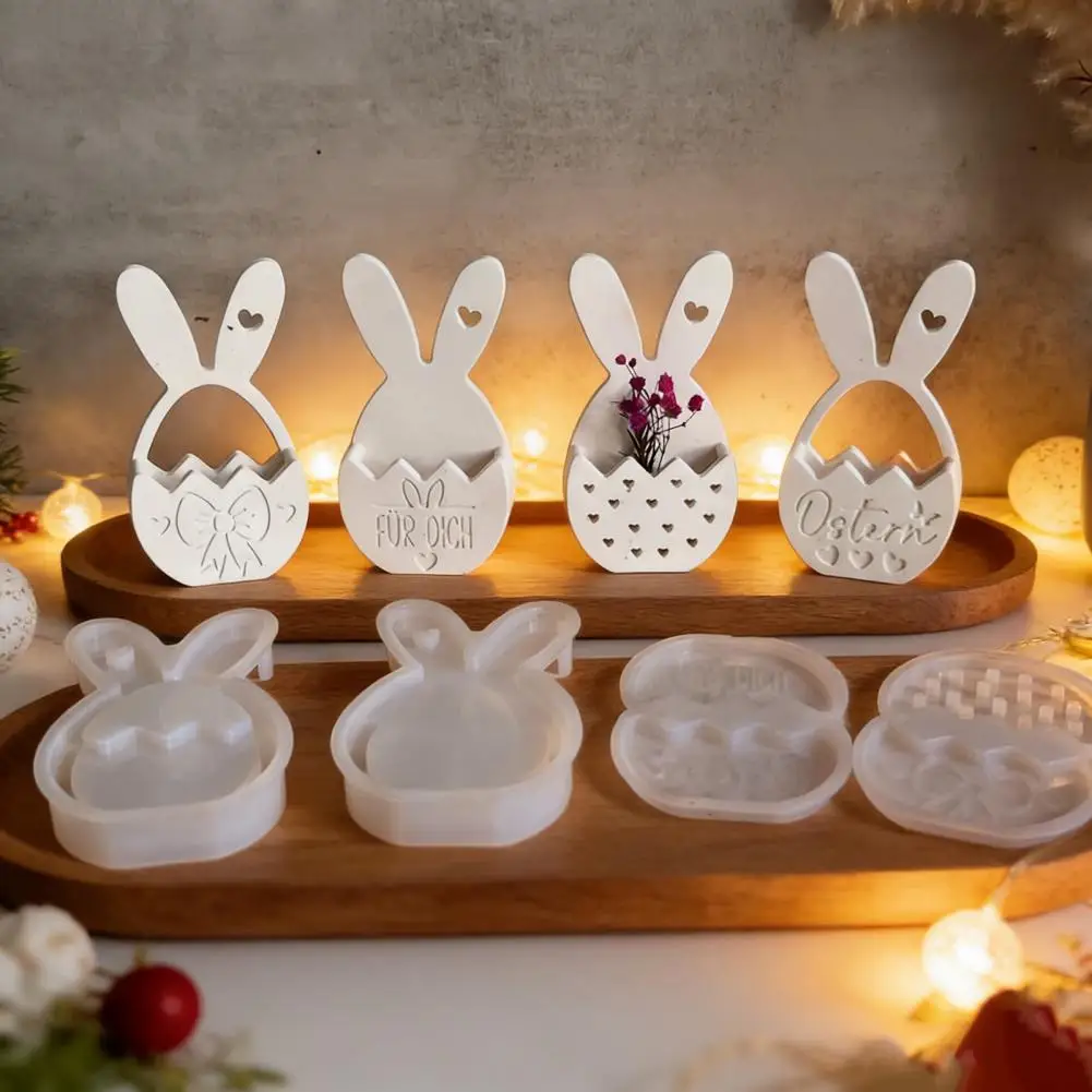 Easter Bunny Mold Silicone Easter Mold Easter Bunny Silicone Mold Flexible Chocolate Fondant Candy Melts 3d Ice Cube Tray
