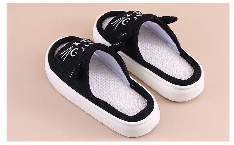 EVA Platform Slippers Women Home Flat Spring Summer Cat Cartoon Designer Shoes Girls Indoor Slides Soft Non-Slip Floor Open Toe