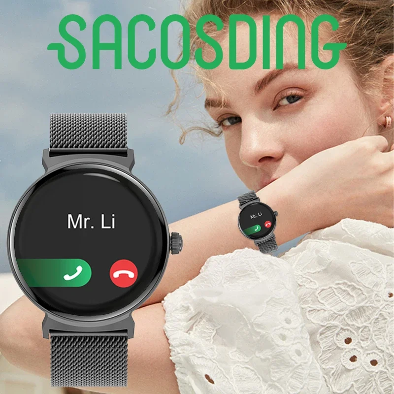 ساعة ذكية رياضية مقاومة للماء للنساء ، سوار للياقة البدنية ، مكالمة بلوتوث ، مساعد صوت ، موضة ، 1.45 بوصة ، 360x360