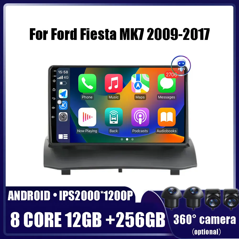 

9 Inch Android OS For Ford Fiesta MK7 2009-2017 Multimedia Video Player Car Radio Navigation stereo GPS DSP 2 din WIFI 4G