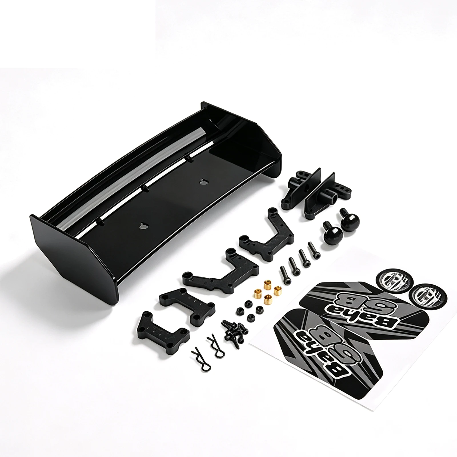 Upgrade Parts Plastic Rear Wing and Fixed Bracket Kit Fit GT Roll Cage for 1/5 Rc Car HPI ROFUN BAHA ROVAN KM BAJA Buggy Parts