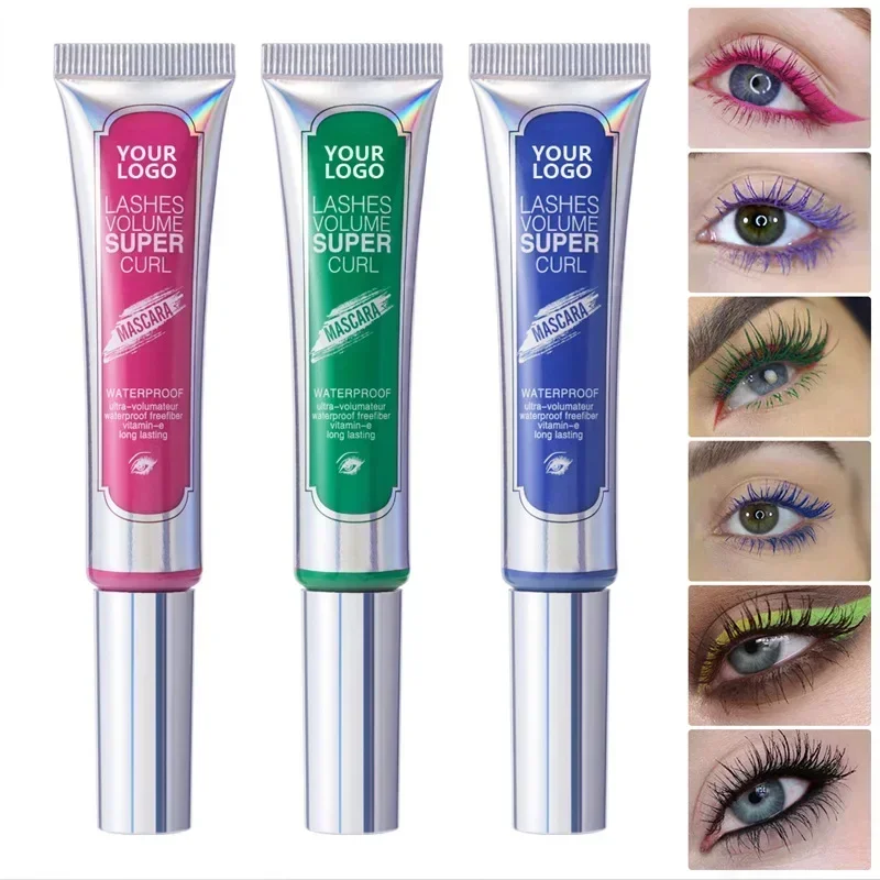 5D Volume Mascara Quick Dry Curling Lengthen Long Eyelash Colorful Silk Extensions Cream Lasting Styling Waterproof  Blue Purple