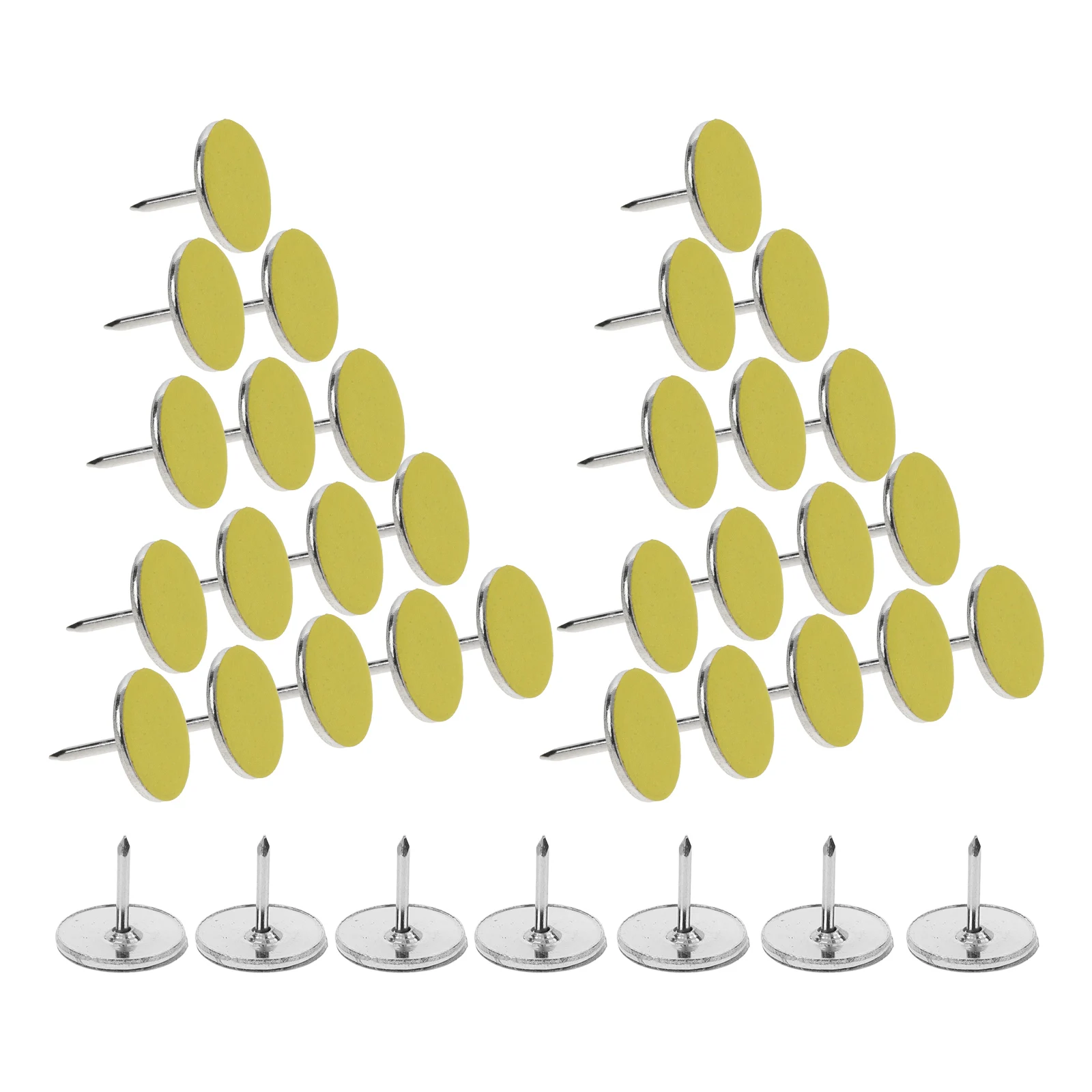

50 Pcs Yellow Reflective Thumb Tacks Sturdy Large Pins Glow Steel Trail Markers Camping Accessories Outdoor Use