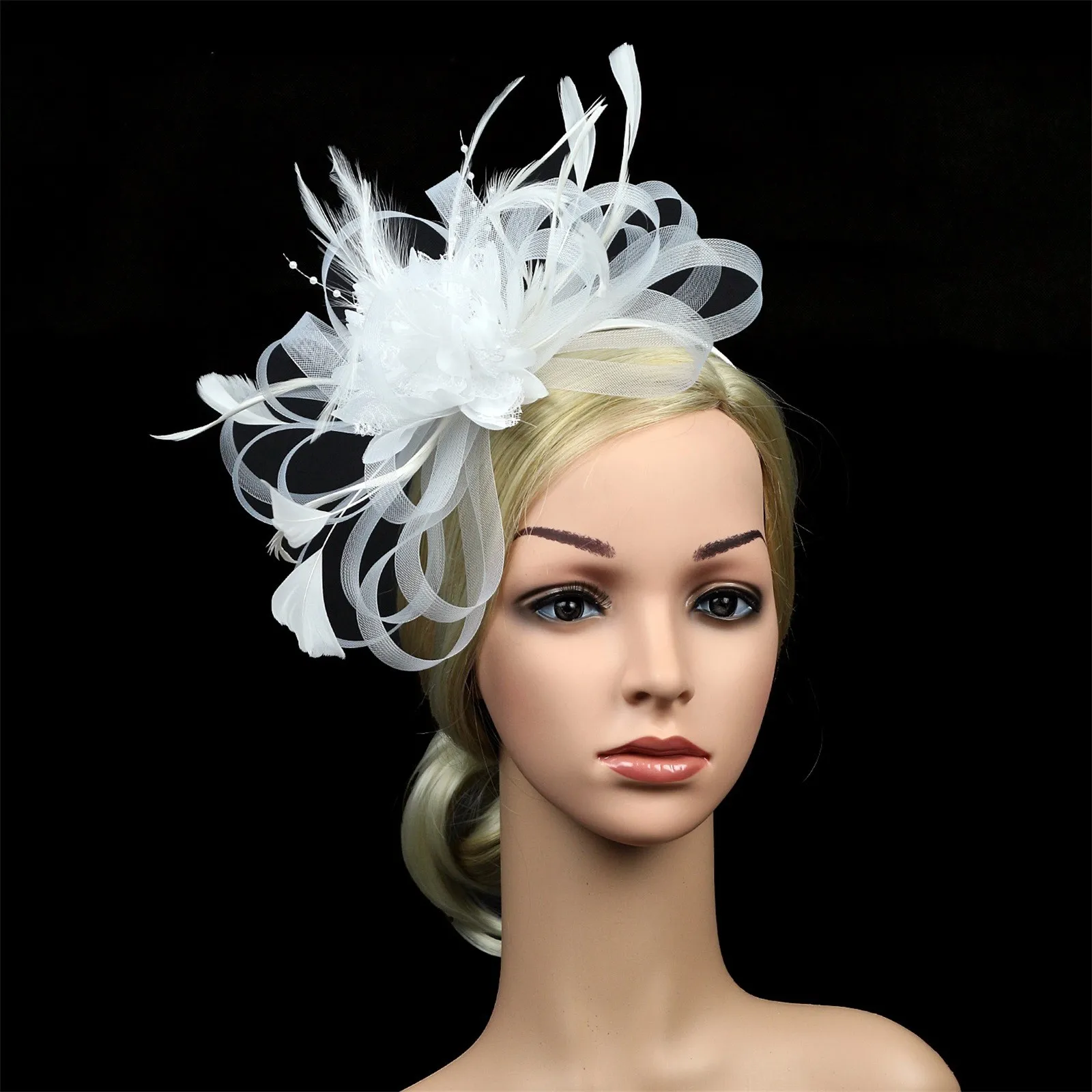 

Charming Fascinator Hats Flower Cocktail Tea Party Headwear Feather Fascinators Top Hat For Women Girls Stylish Hair Accessories