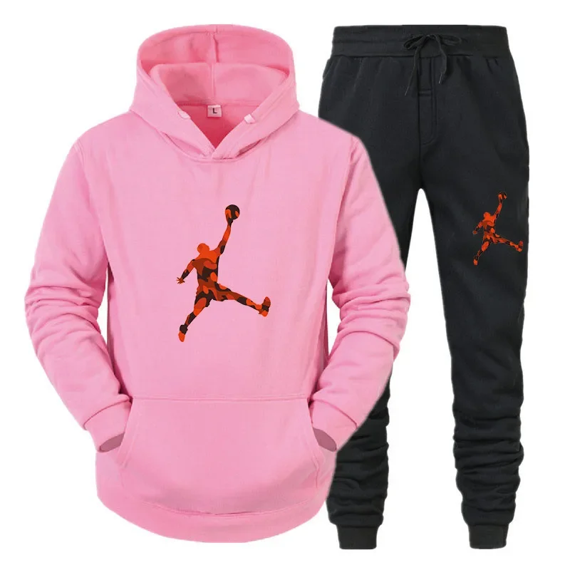 2024 New Men\'s Fashion Casual Zipper Tracksuits Outdoor Fitness Jogging Hooded Sets Sports Luxury Hoodie + Pants Suit Clothing