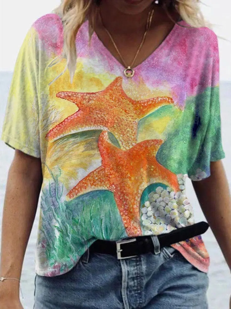 Summer Cat Butterfly Floral 3D Printed Women T-Shirts Vintage Streetwear T Shirt Fashion Tees Y2k Female Clothes Oversized Tops