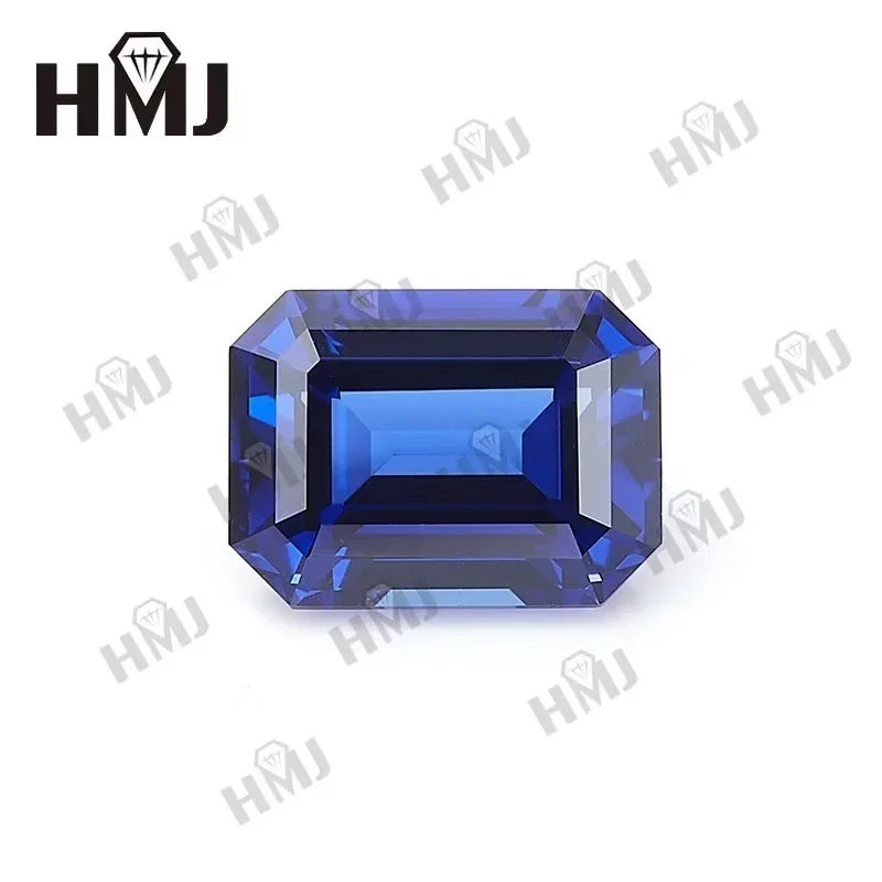 Lab Grown Sapphire Brilliant Emerald Shape Top Quality Royal Blue Stone for Charms Diy Jewelry Making Selectable