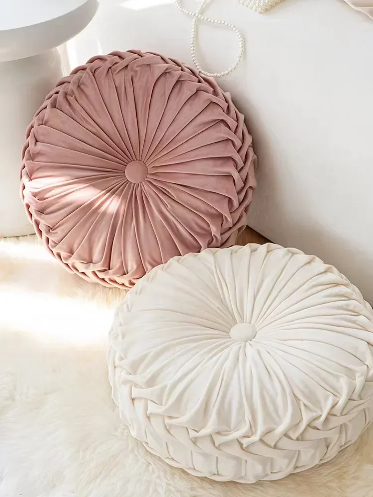 1pcs Velvet Seat Cushion Sofa, Pumpkin Back Seat Pad Throw Pillow Home Tatami Wheel Cussion, 35 cm