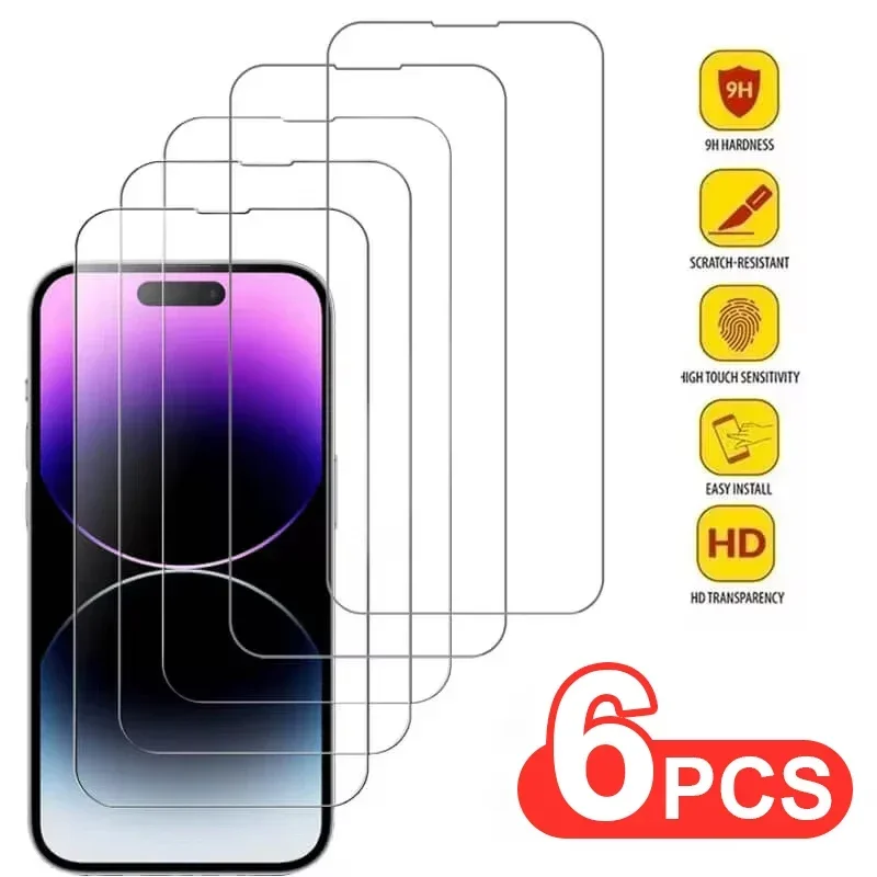 3-6 uds vidrio templado para iPhone 17 16 Pro max protector de pantalla para iphone 16 Plus mica para iphone 16 pro película protectora de vidrio