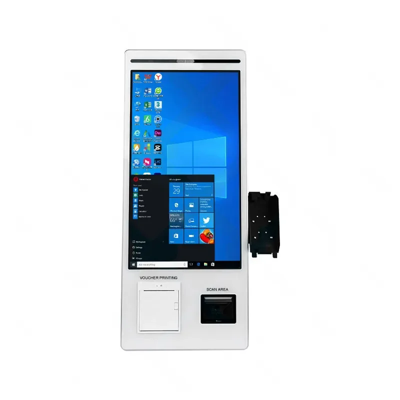 21.5 22 Inch Self Service Order Payment Touch Screen Kiosk Self Pay Vending Machine with Barcode Scanner for Store Restaurant