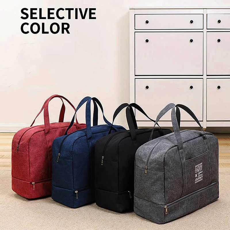 Fashion Folding Travel Bag Women Oxford Travel Weekend Overnight Bags Large Capacity Hand Luggage Tote Duffel Accessor Supplies