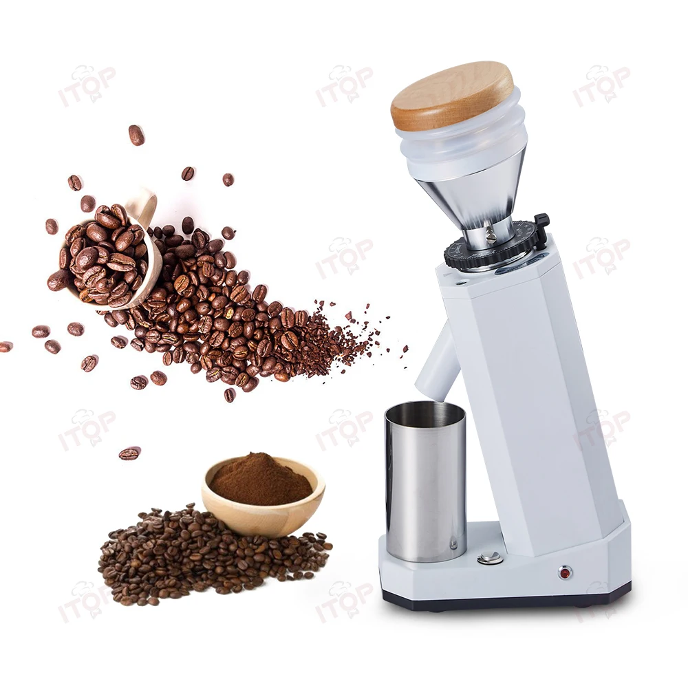 

ITOP 40mm Stainless Steel Burr Coffee Grinder Metal Hopper Elegant Samll Electric Coffee Grinder Machine Portable Household Cafe