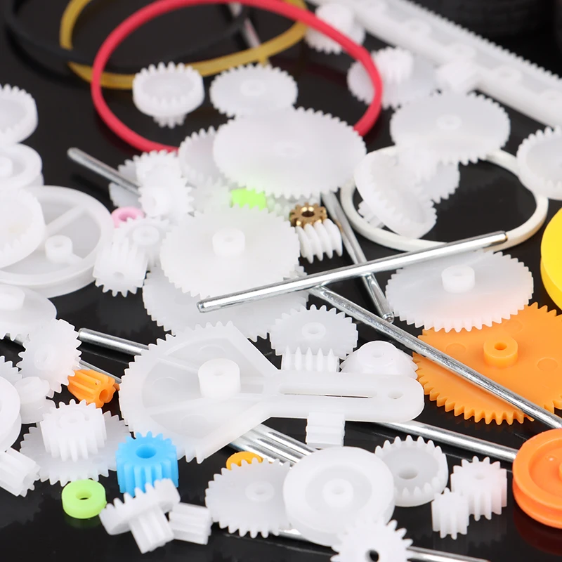 78 pezzi pacchetto di ingranaggi in plastica accessori per veicoli scientifici e educativi motore robot vari ingranaggi assi cinture set giocattolo parti modello fai da te