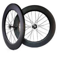 Special promotion 88 track bike carbon wheelset, fixed gear full Carbon 88mm Clincher wheels carbon 700C fixed track bike wheels