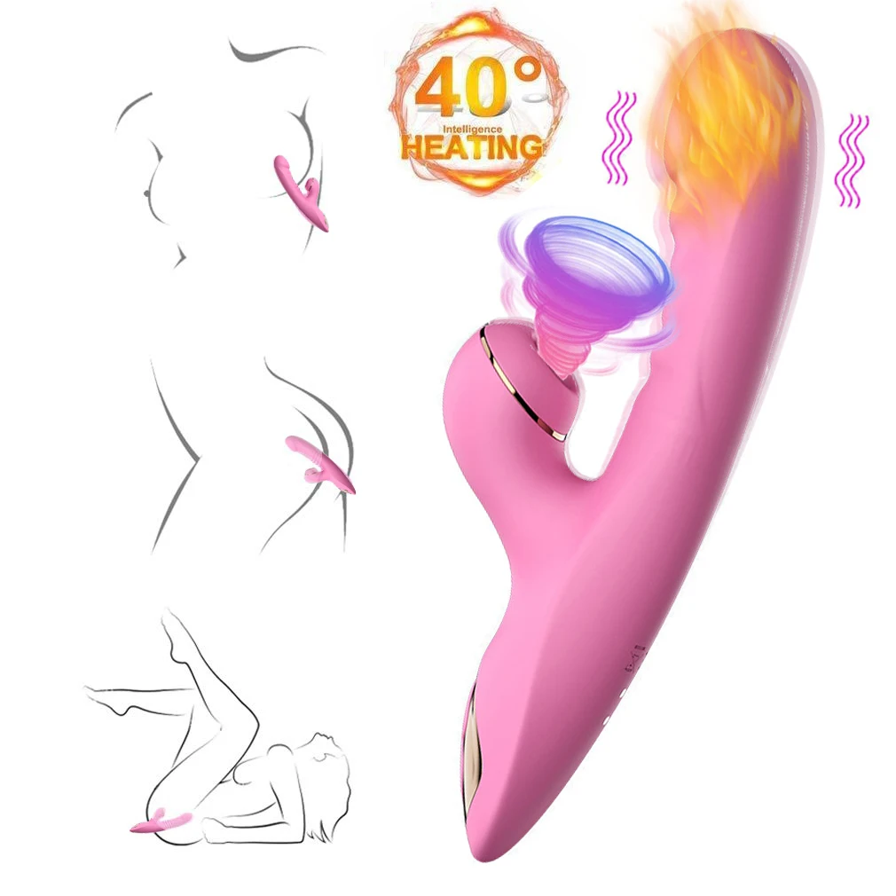 

G Spot Vibrator Sucking Massager Vibrating Modes Toys Dual Stimulation Heating Dildo Clitoris Anal Massager Adult Toys For Sex