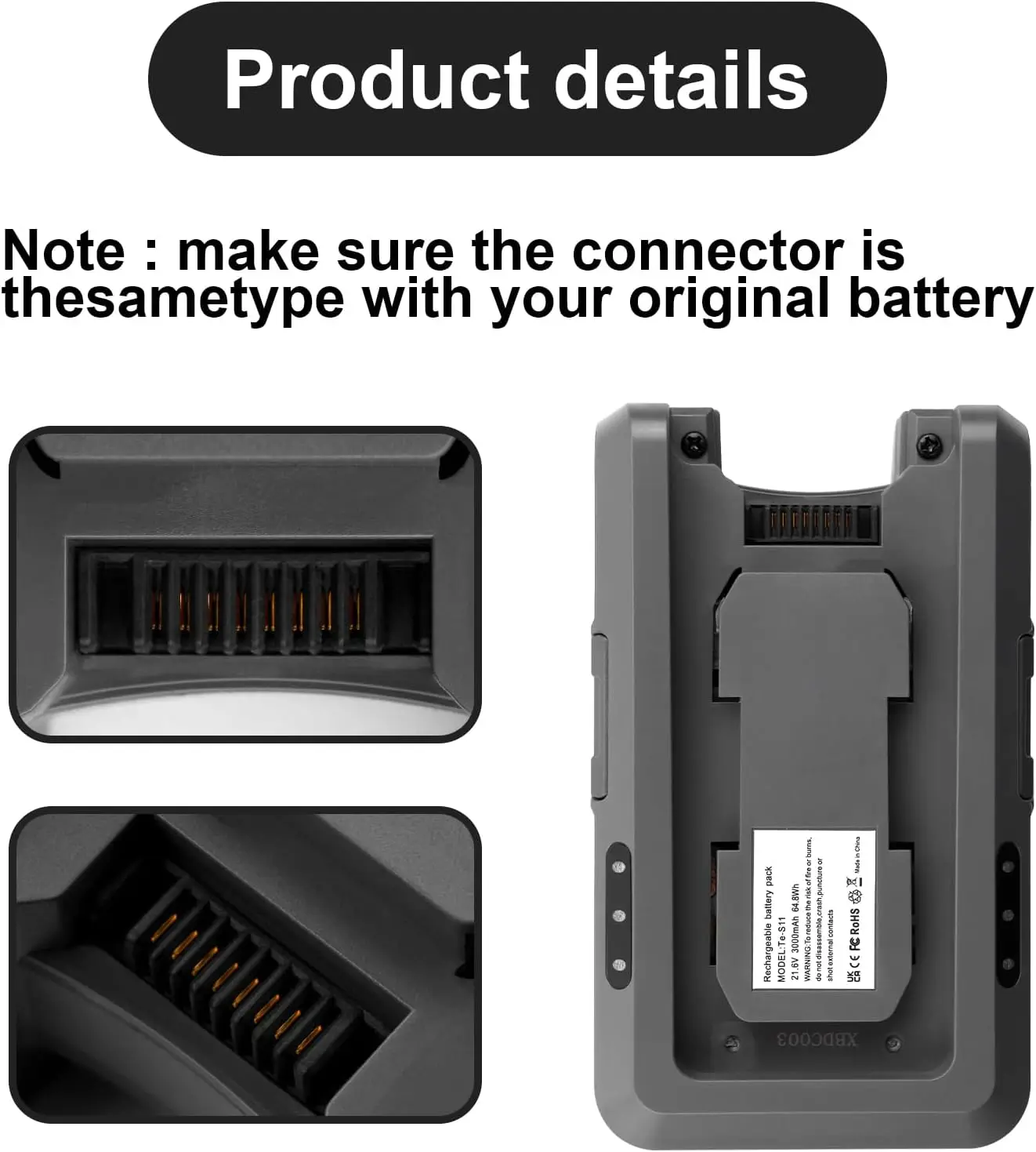 Vacuum Battery Replacement for Tineco Pure ONE S11, Tineco Pure ONE S11 Tango Vacuum Cleaners