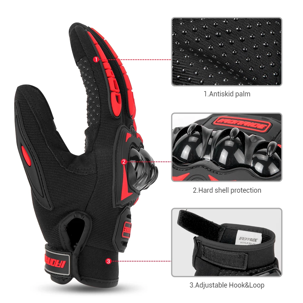 Guantes de dedo completo para motocicleta con pantalla táctil, equipo de protección para Moto de carreras, guantes de Motocross transpirables de verano para hombre