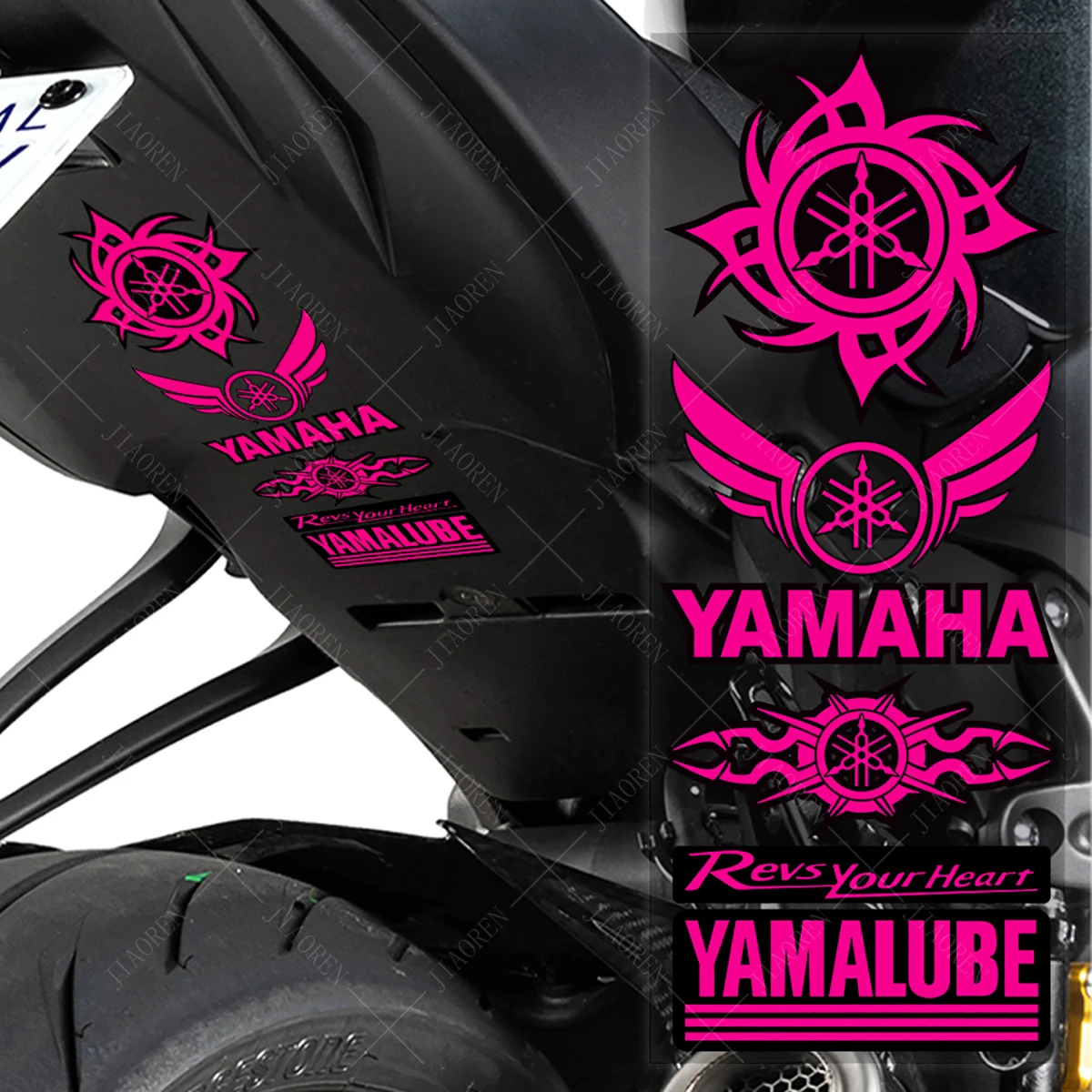 Vinyl Yamaha Sticker Motorcycle Fender Neck Plate Logo Decal Kit Mt07 Mt09 Yzf R1 R3 R6 Fz6 Fz8 Tracer