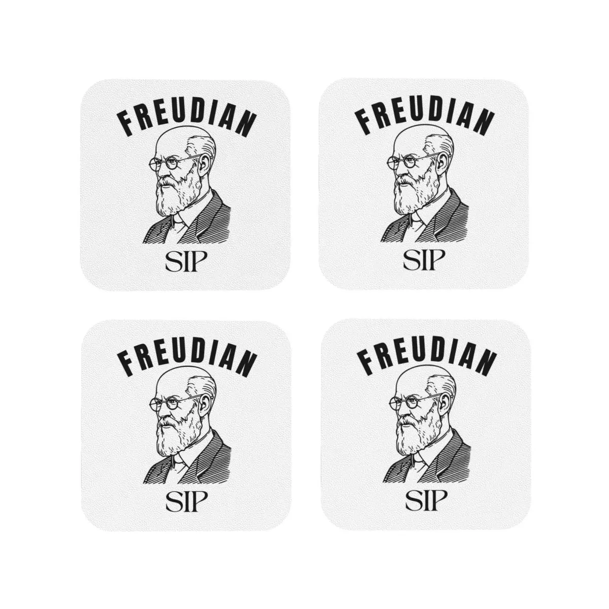 

Кружка Freudian Sip, добавьте сенсорные подставки, кухонные салфетки, изоляционные кофейные коврики для чашек, коврики для декора, домашняя посуда, подушечки, набор из 4 шт.