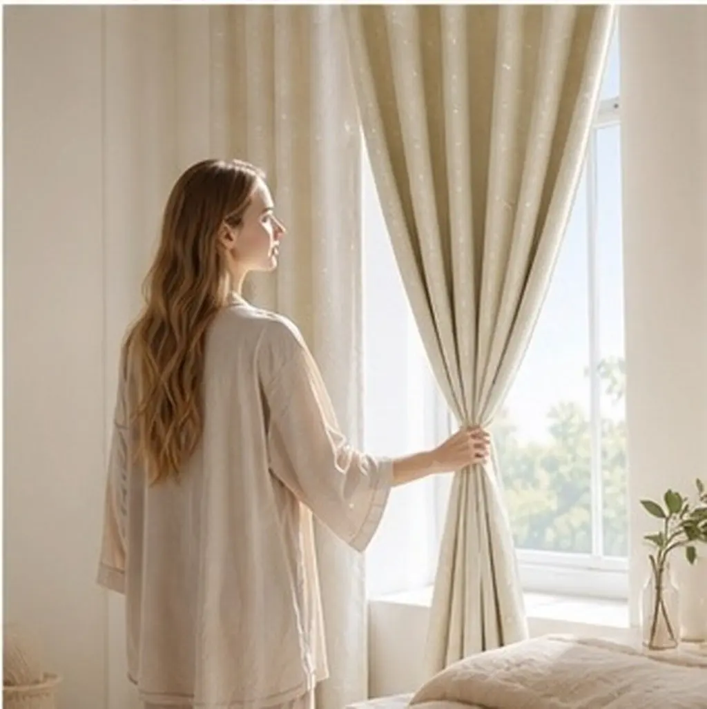 1Pcs Blackout Curtain Silver Star Decoration Punch Free Double-Sided Adhesive Tape Window Drape Home Bedroom Kids Room 90x150cm