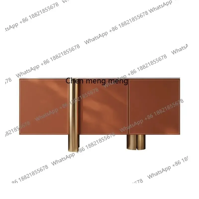c139 Italian living room light luxury minimalist household home against the wall secret cabinet rock slab saddle leather storage