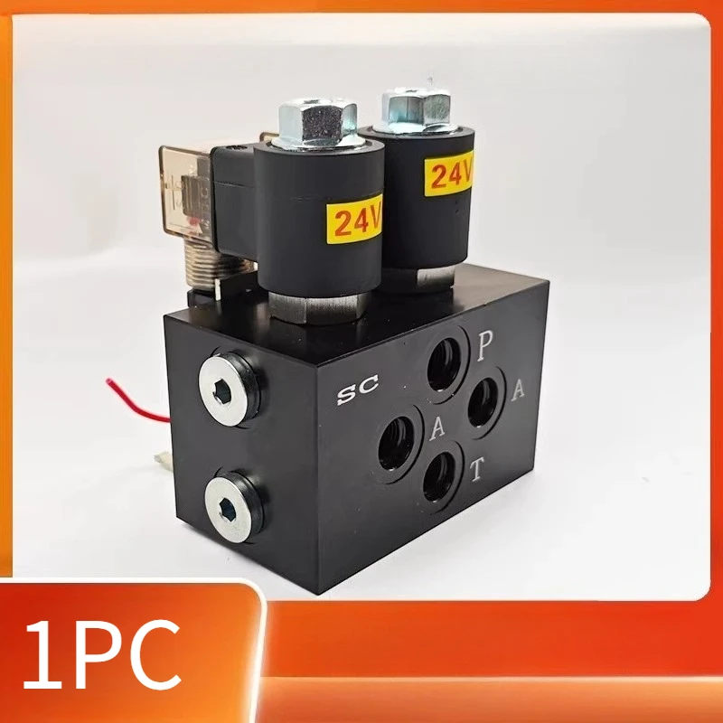 Válvula solenóide hidráulica controlada eletronicamente para escavadeira, 12v, 24v, válvula bidirecional, 1 peça