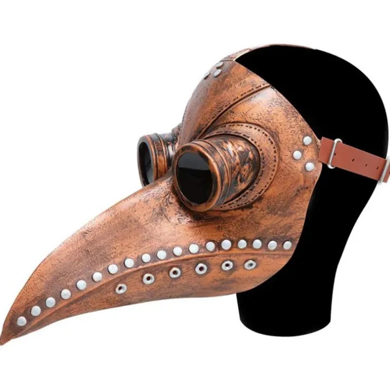 CyBlack Rubber Pest Arzt Maske, Halloween Lange Nase Vogel Beek Steampunk Gas Latex Gesichtsmaske, Cosplay Prop für Kinder und Erwachsene