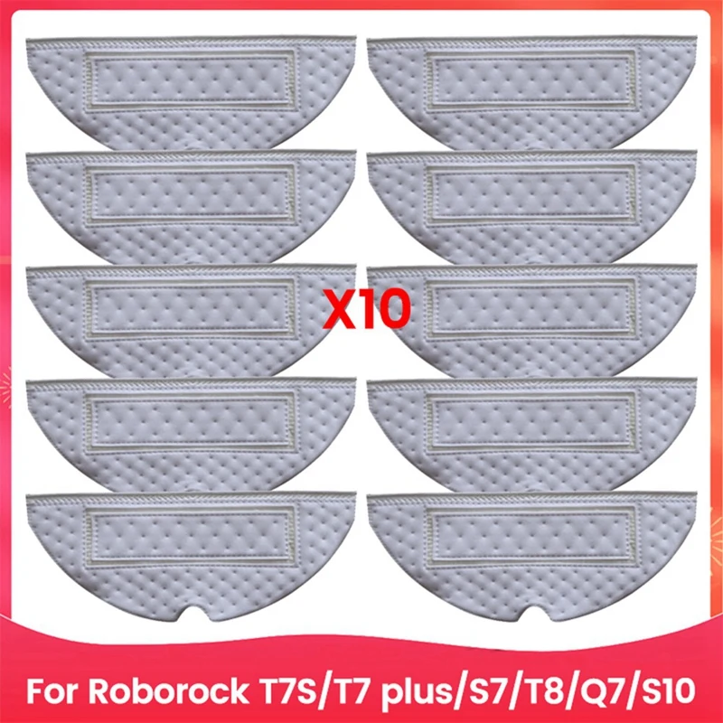 10PCS Disposable Mop Cloth Kit For Roborock T7s T7 Plus S7 T8 Q7 S10 Robot Vacuum Cleaner Accessories Replacement Parts