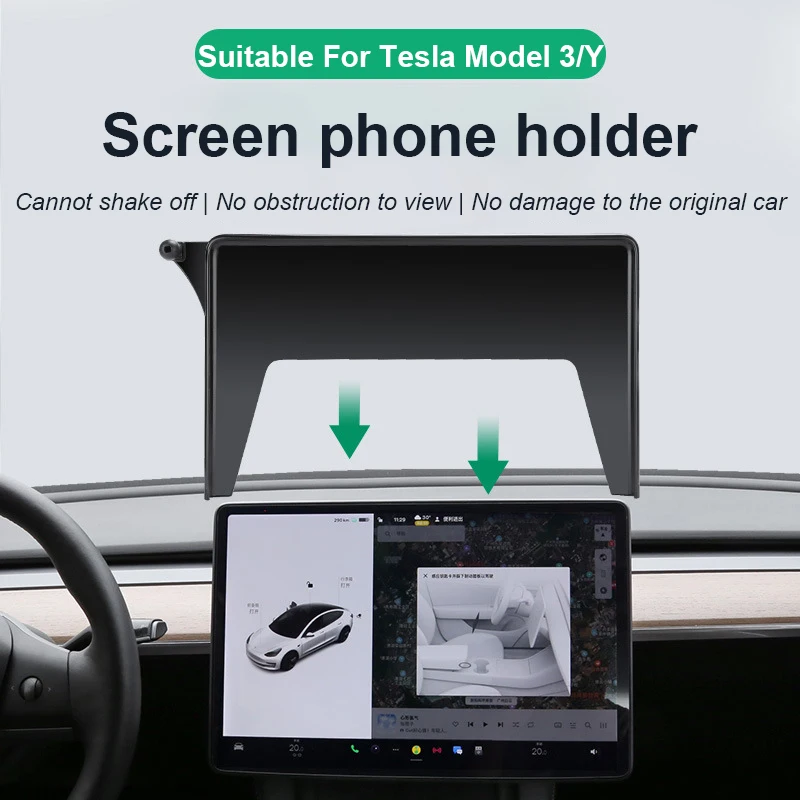 

For Tesla Model 3 Y 19-23 Dashboard Phone Holder Mobile Phone Mount Tablet PC Car Bracket Electric Phone Holder Traceless Base