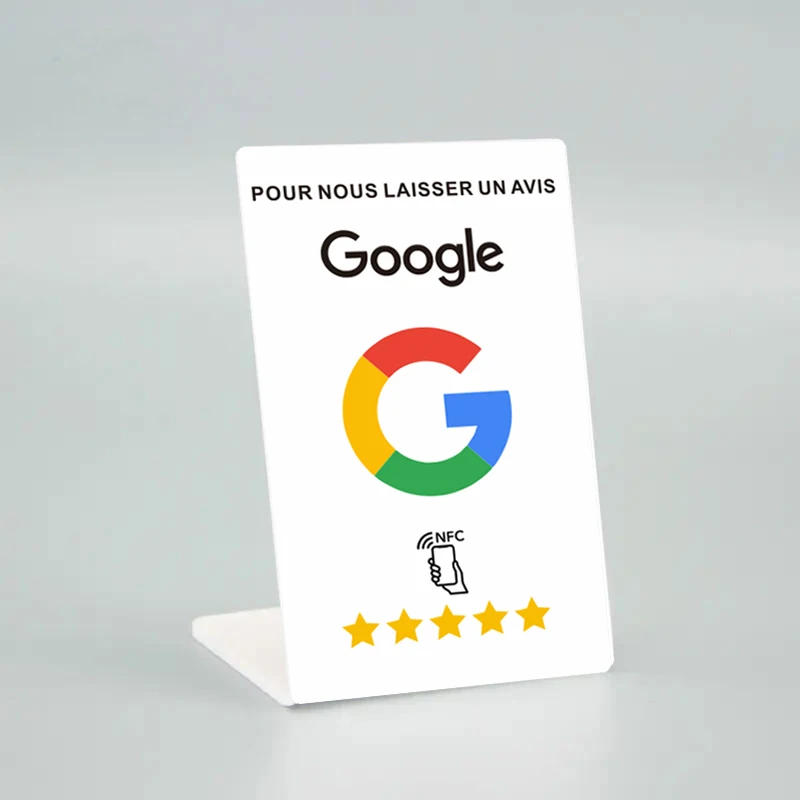 Imagem -03 - Programável Google Review Card Nfc Stand Display Árabe Francês Alemão