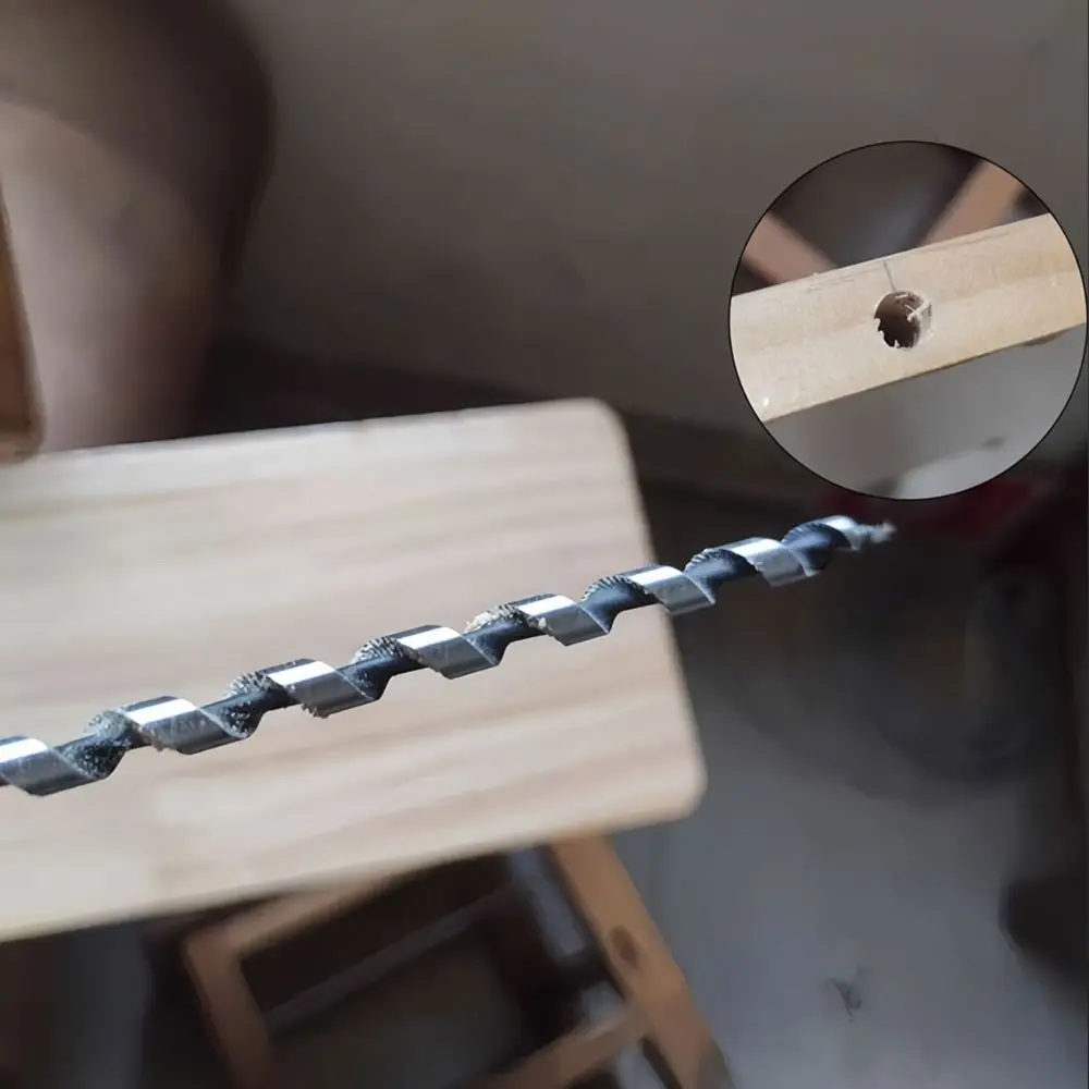1Pcs 200-460mm Wood Auger Drill Bit 6mm High Carbon Steel Woodworking Center Drill Hex Shank Extra Long Door Lock Reaming Tool