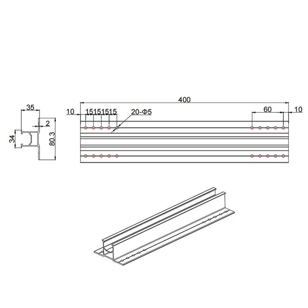 1Set Solar Mounting Rails Indoor/outdoor Silver Useful Automotive Backup Bracket Commercial Electronics Irrigation