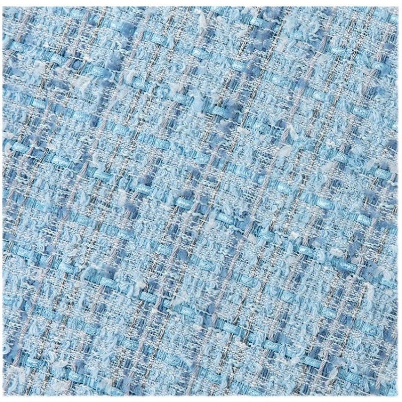 جديد الأزرق متقلب صغير عبق نمط الخشنة نسيج الصوف الملابس النسيج DIY اليدوية مخصص الراقية 50x140 سم #5