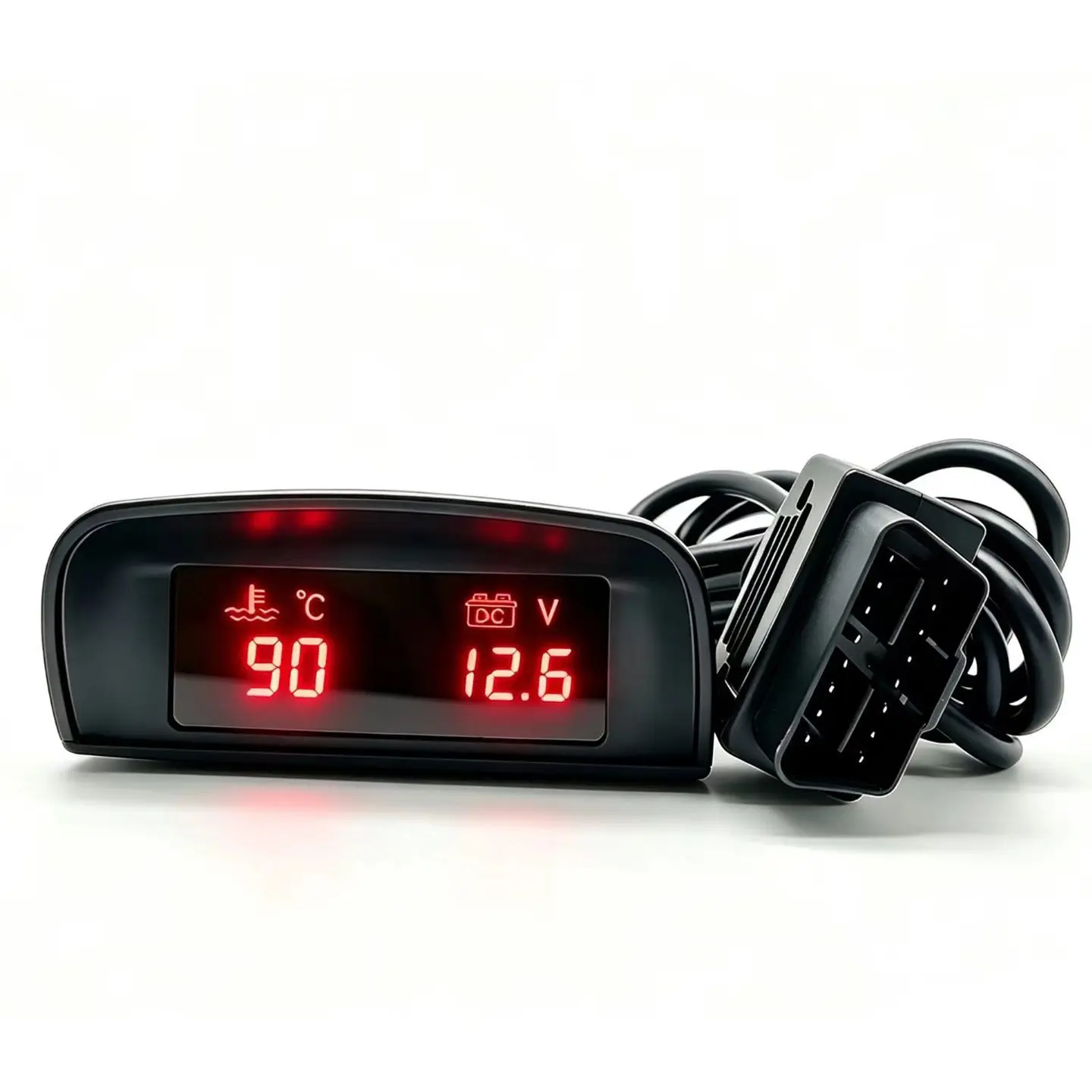 OBD Universal Water Temp Voltage Monitor Gauge For SUV Sedan Engineering Fuel Vehicles