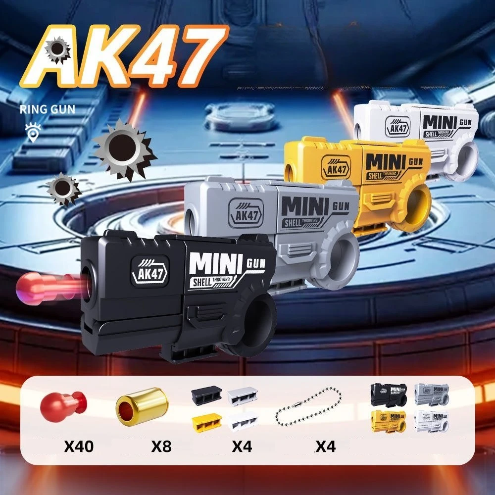 Children Adult Decompression Ring Guns Carrot Toy Gun Shell Ejection Soft Bullets Launcher Mini Press Firing Pistol Model