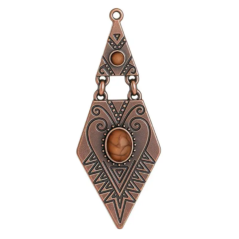 Vintage Ethnic Stone Setting Pendants For Women Earrings Necklaces Pendants Charms Jewelry Making DIY Jewelry Accessories