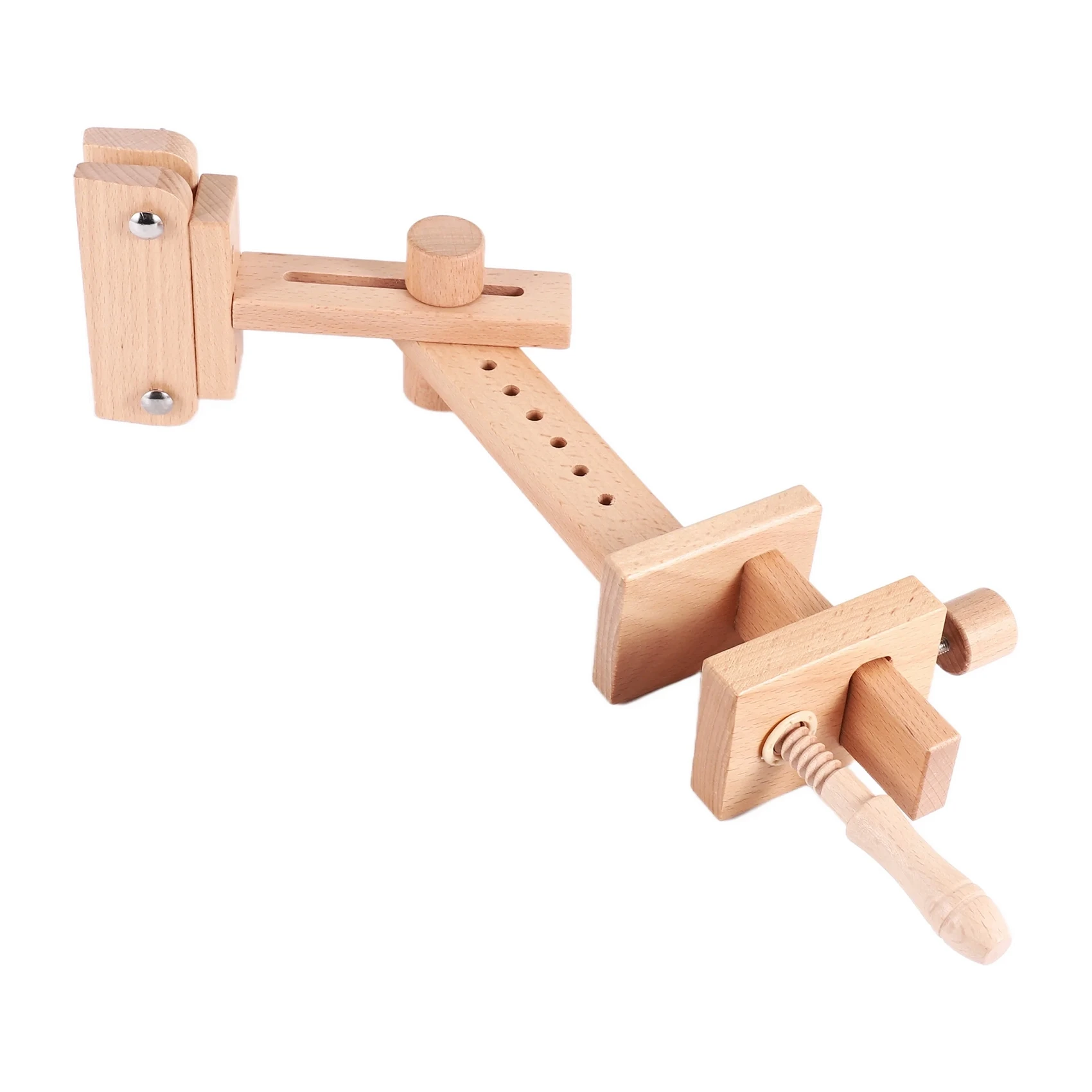 B84B Embroidery Hoop Holder Desktop Stand with Table Clamp for Handwork Sewing, Wooden for Cross Stitch Stand